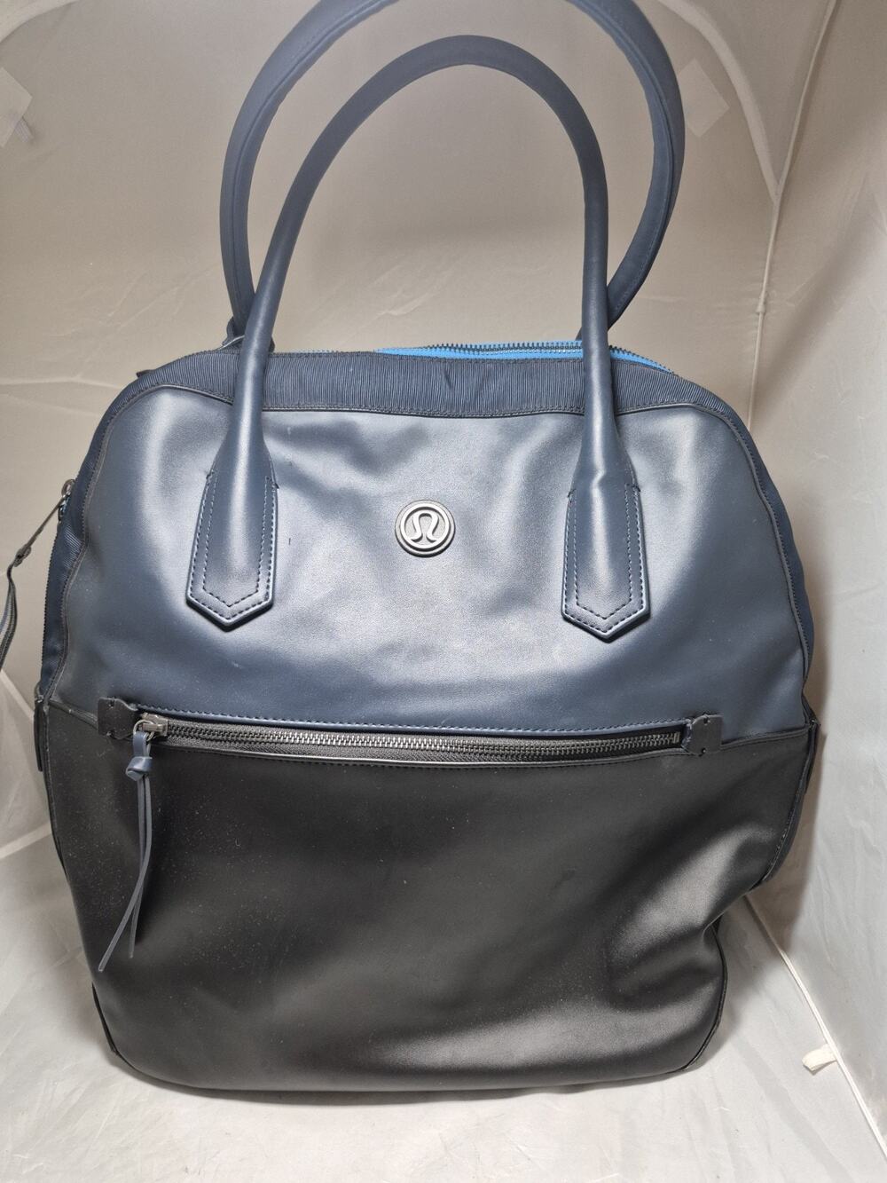💥 Lululemon Happy Hatha Hour Gym/WEEKENDER/Yoga Bag Black And Blue Travel-Rare